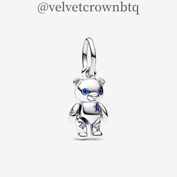 Pandora Movable Teddy Bear Dangle Charm - Picture 1 of 5